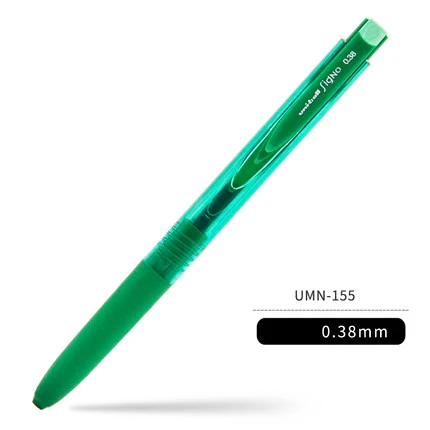 UNI Signo RT1 UMN-155 гелевая ручка 0,38/0,5 мм K6 версия гелевая ручка для письма цветная ручка водопроводная ручка студенческие Обучающие канцелярские принадлежности низкое Демпфирование - Цвет: Green 0.38