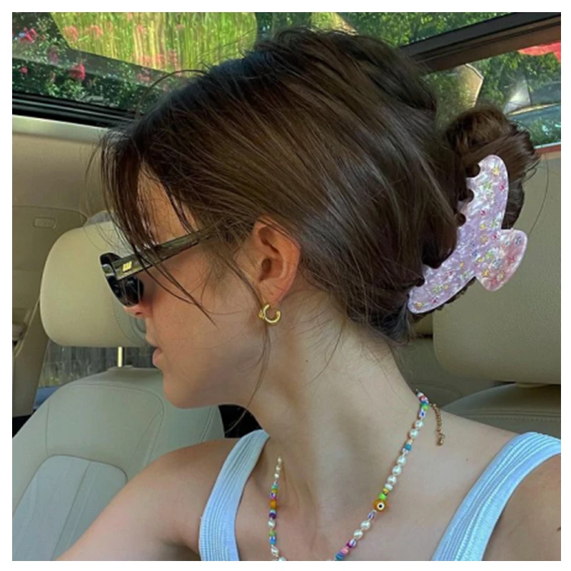 

Vintage Flash Diamond Hairpin Temperament Pan Hair Big Catch Clip Back Head Shark Clip For Women Girls Jewelry Accessories Gift