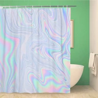 bathroom shower curtain holographic abstract in pastel neon color for your modern polyester fabric 72x78 inches waterproof bath