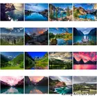 Алмазная 5D живопись сделай сам, вышивка крестиком по мотивам леса, снега, гор, озера, мозаика, украшение для пейзажа