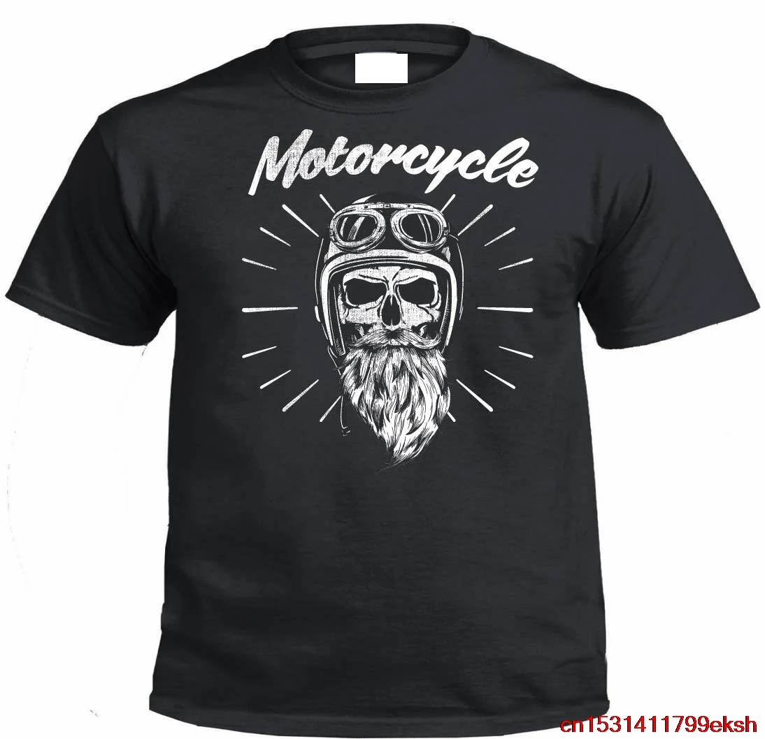 Ty shirt retro vintage skull davidson biker tatoo cafe racer moto|Мужские футболки| |
