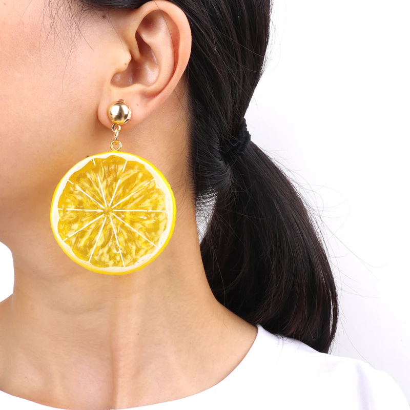 Женские Висячие серьги KUGUYS модные висячие с лимонами на лето супер светильник