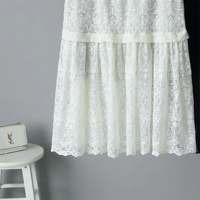 Черные белые клетчатые новые зимние корейские винтажные однотонные кружевные