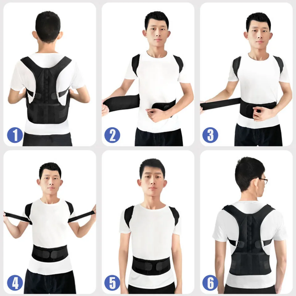 

GOBYGO Magnetic Therapy Posture Corrector Brace Shoulder Back Support Belt for Men Women Braces & Supports Belt Shoulder Posture