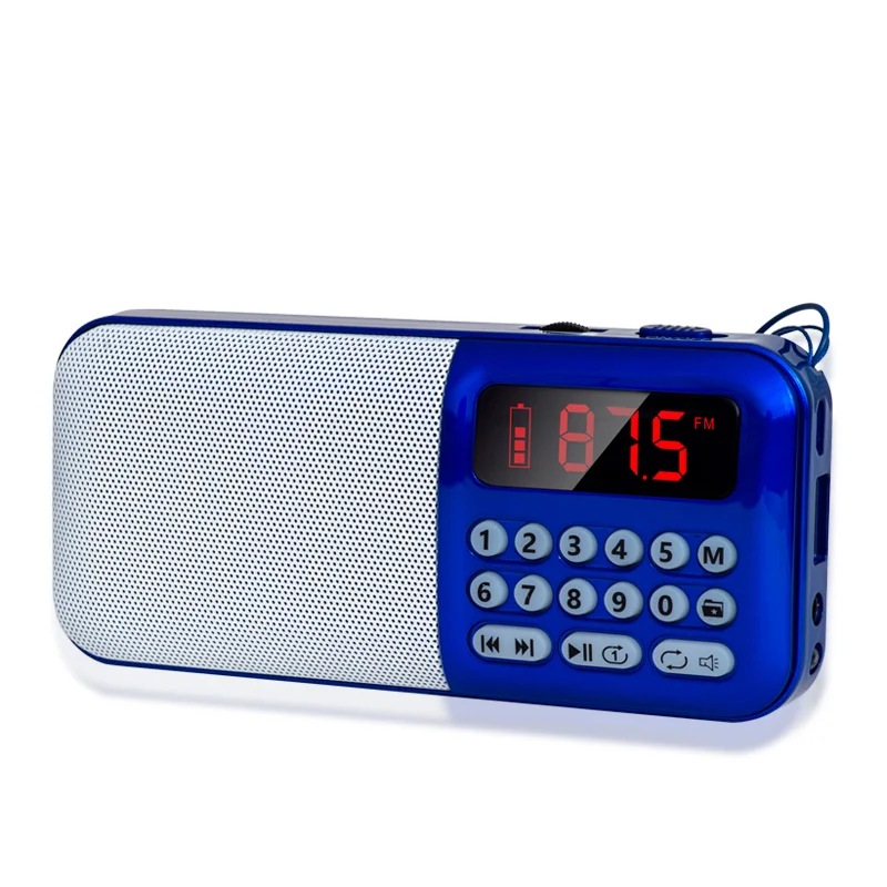 

2021 New Mini Portable FM AM Digital Radio Receiver Earphone Pocket Speaker Surport USB TF MP3 Player with Flashlight