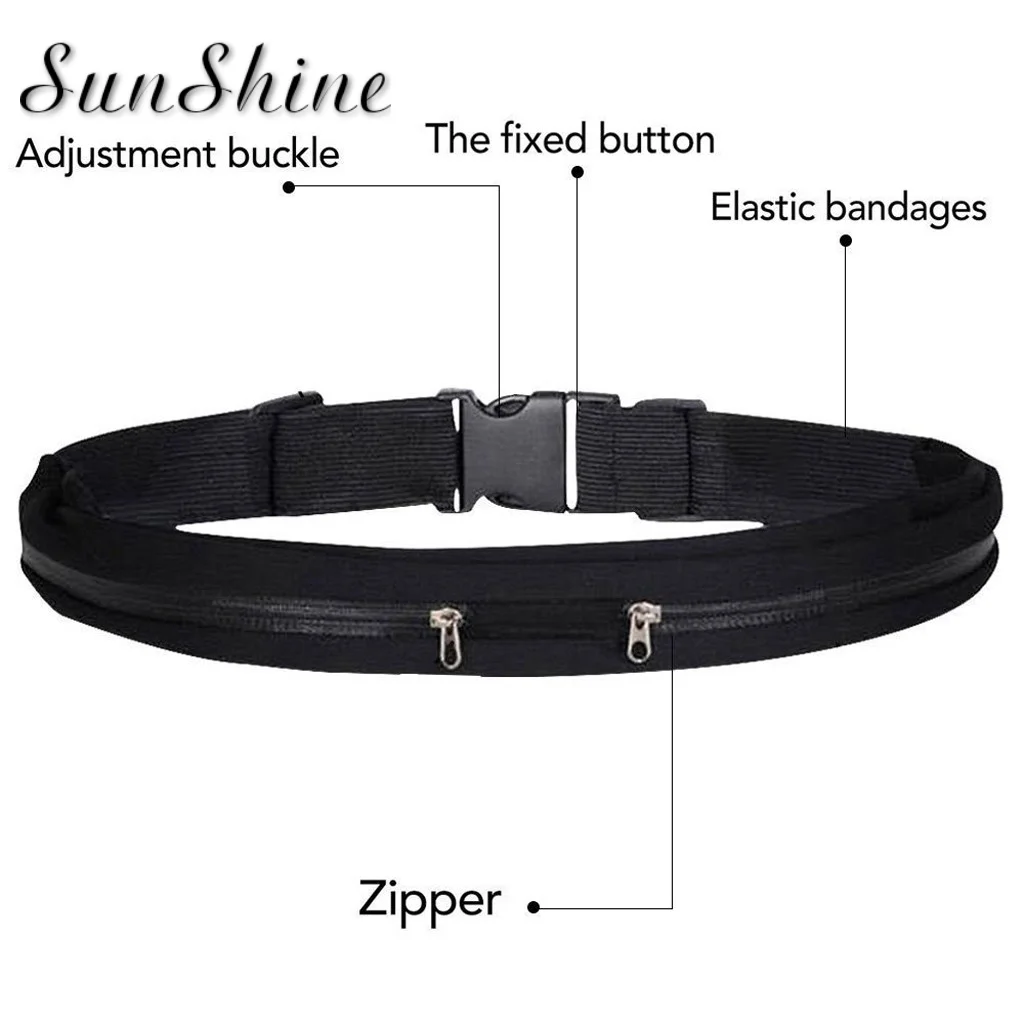 Сумка для бега путешествий с карманами на талии спорта портативная