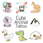 Rocooart одноразовая тату-наклейка с животными украшение для вечевечерние для детей день рождения Сувениры Милая панда Временная фотография