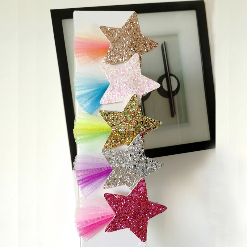 5 шт. Корейская сетка облако Радуга заколки для волос любовь сердце звезды