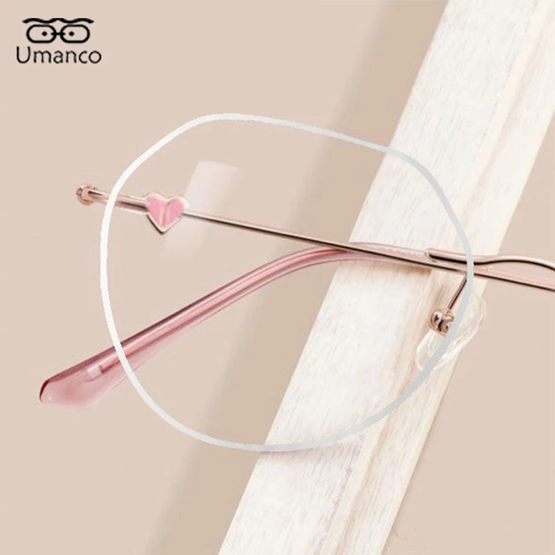 Очки женские для близорукости без оправы оптические аксессуары в форме сердца с