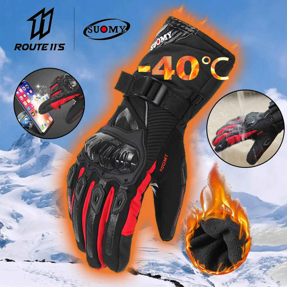 

SUOMY Motorcycle Gloves 100% Waterproof Windproof Winter Men Moto Gloves Touch Screen Gant Moto Guantes Motorbike Riding Gloves