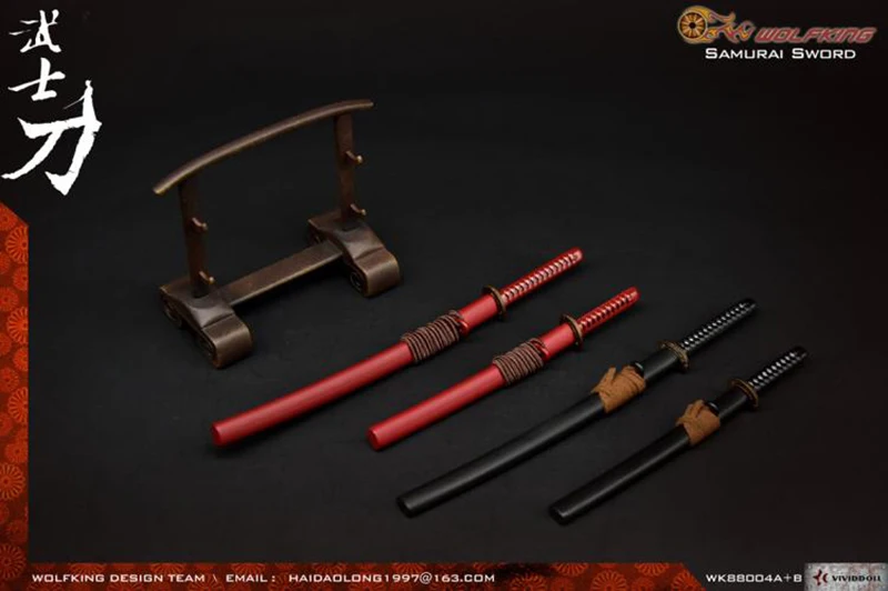 

Модель самурайского меча WOLFKINGWK, масштаб 88004, 1/6, с подставкой, коллекционная игрушка для экшн-фигурки 12 дюймов
