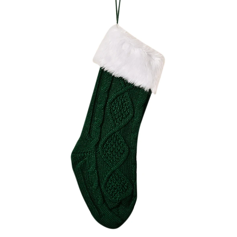 Вязаные рождественские чулки украшения вязаные аксессуары для детей | Дом и сад