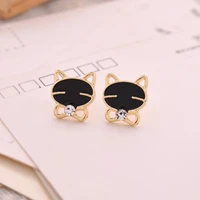 2021 jewelry gifts women black smiley cat studs earrings