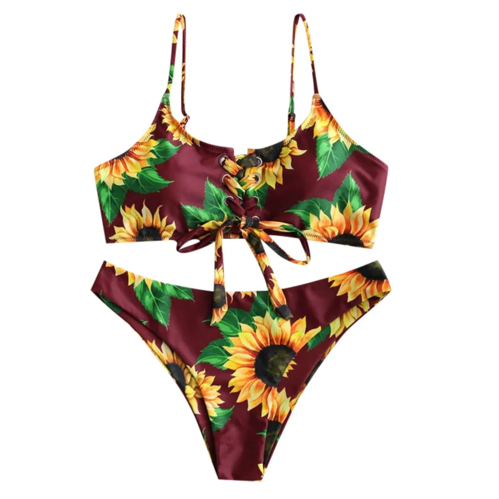 

swimwear women 2020 Nylon two piece sets bikini Women Retro Elastic High Cut Low Back Swimwear Bathing Suit