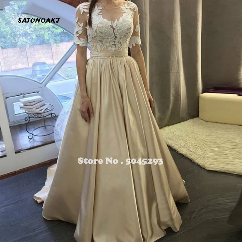 

2020 пляжные свадебные платья с глубоким вырезом Элегантные Свадебные платья с коротким рукавом Robe De Mariee длиной в Пол Интернет-магазин Нечетк...