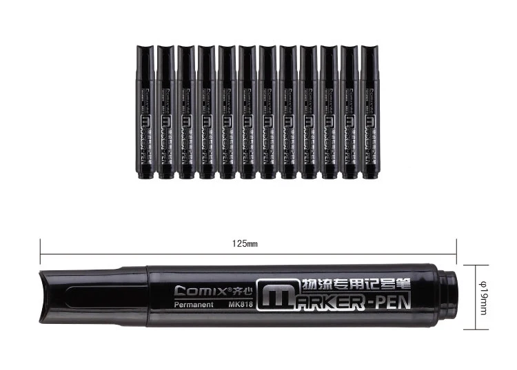 

12 Pcs / Pack comix Logistics special Permanent Markers MK818