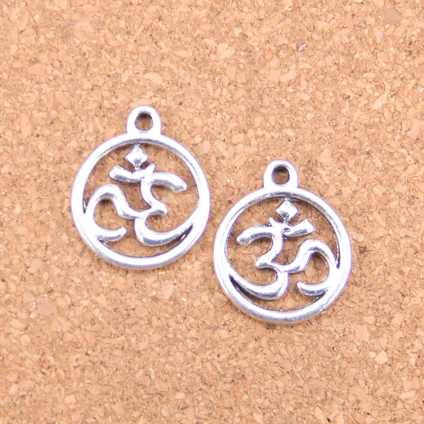 

62 шт Подвески Круг yoga om 18x20 мм старинные подвески, Винтаж ювелирные изделия из тибетского серебра, «сделай сам» для браслетов и ожерелий
