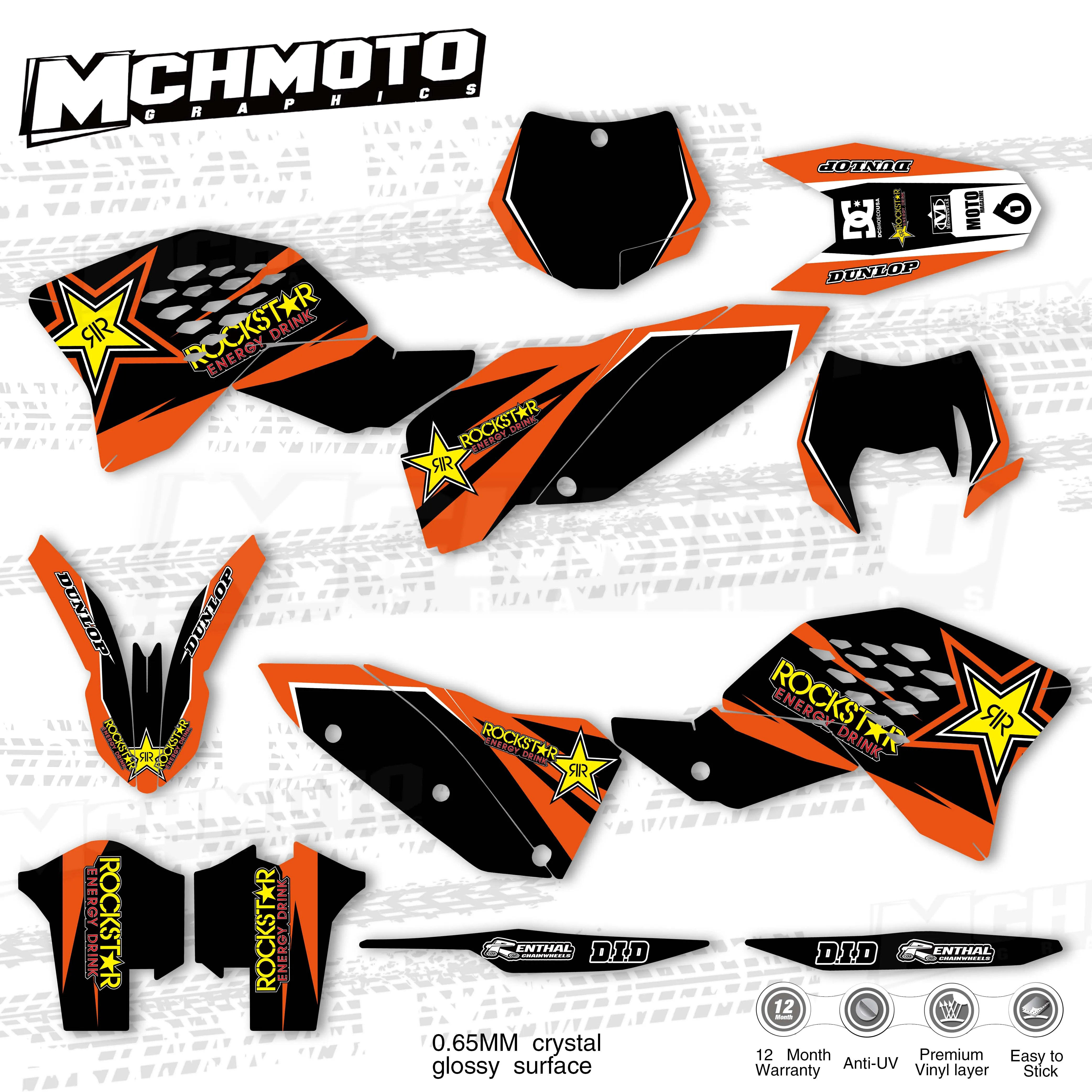 MCHMFG для KTM EXC SXF 125 250 300 450 530 2008 2009 2010 2011 полностью графические наклейки мотоцикла
