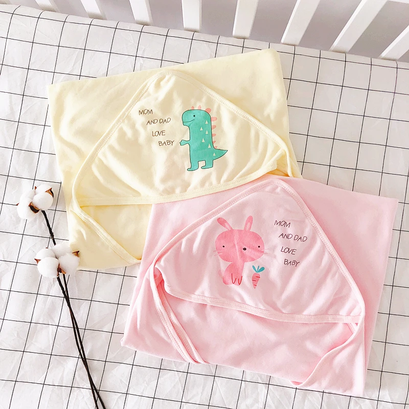 Herbabe 2pcs Baby Swaddling Blankets for Summer Cotton Hooded Wrap Set Newborn Infant Stroller Blanket Sleepsacks Bedding Quilt | Мать и