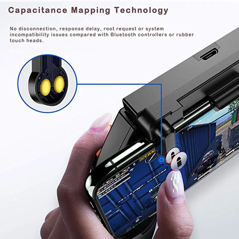 PUBG Mobile Controller Capacitance Mapping L1R1 Aim Shoot Trigger Gamepad Game Joystick Remote Grip For Android IOS Phone | Электроника