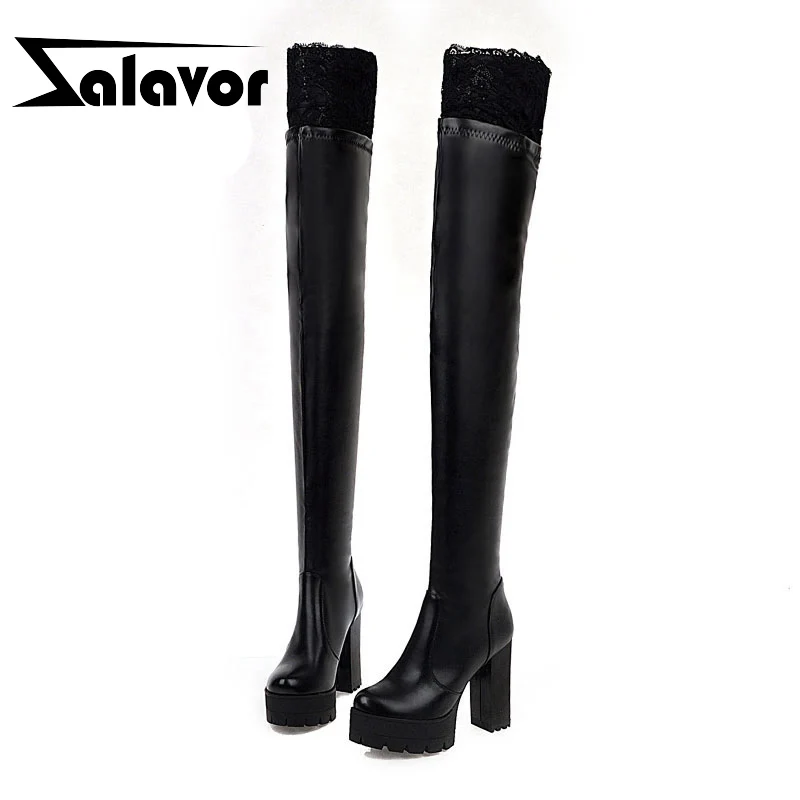 ZALAVOR Size 33-48 Women High Quality Lace Winter Boots Hot Sale Platform Sexy Over The Knee Shoes Woman Footwear | Обувь