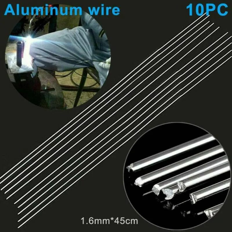 

10X Aluminum Welding Wire 33cm/1.08ft 1.6mm Solution Welding Flux-Cored Rods Aluminum Wire Brazing Oxyacetylene