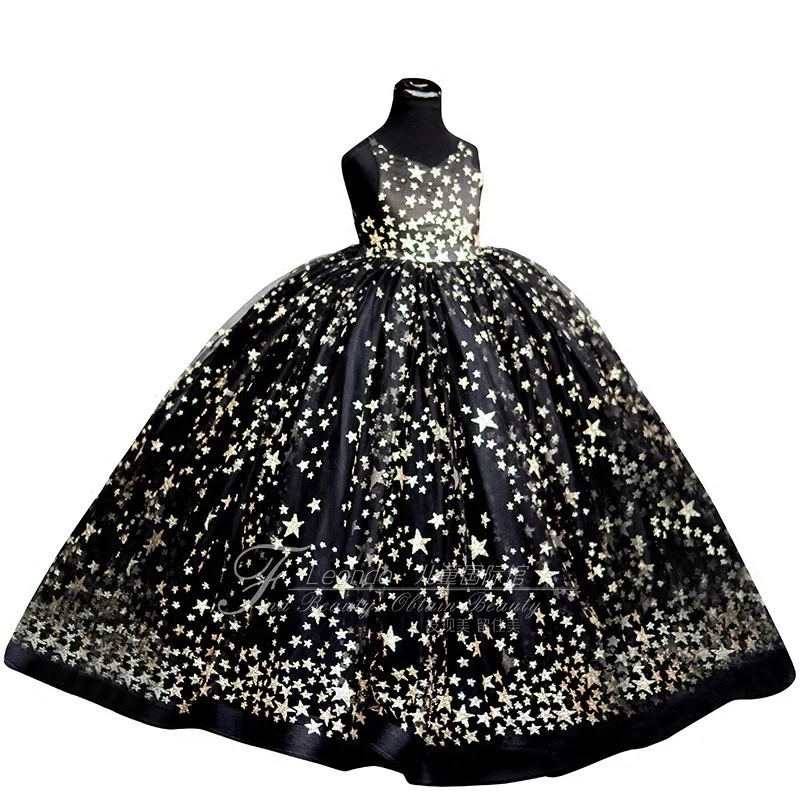 Детские платья для свадебной вечеринки девочек детские Бальные с блестками