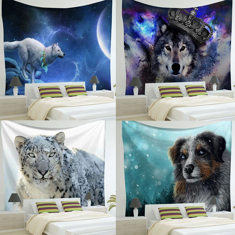3D Фотофон с рисунком дикого волка на стену Йога пляжное полотенце художественное