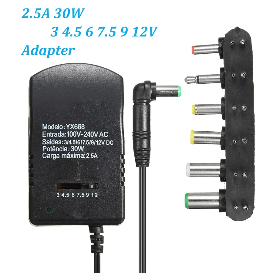 

AC DC 220V Power Adapter Universal 3V 4.5V 6V 9V 12V 3A Power Supply Transformer Electric Adjustable Power Adaptor for LED Lamp