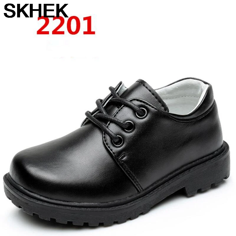 SKHEK детская Свадебная обувь из натуральной кожи для мальчиков брендовая черная
