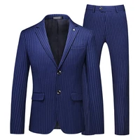 four seasons universal clothing mens suit suit two piece set fashion stripe trim business casual coat solid color three colors