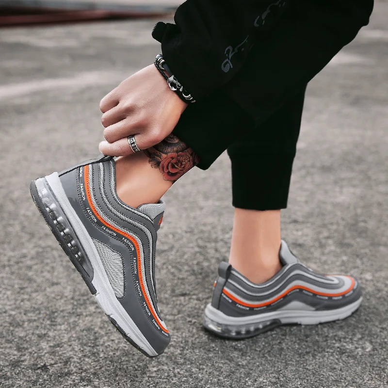 Air Cushion Thick Sole Platform Sneakers Men Vulcanize Shoes Man Mixed Color Chunky Dad Shoes Men Trainers Creepers Loafers