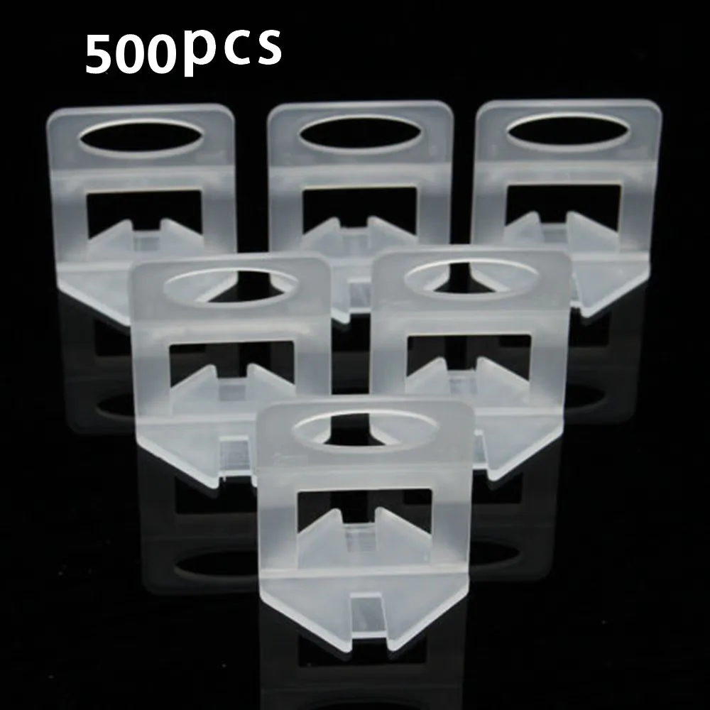 

500Pcs Flat Tile Leveling System Clips 2mm Wall Floor Spacers Tiling Tool