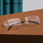 MERRYS Дизайнерские мужские очки без оправы из титанового сплава , оправа для мужчин, квадратная Ультралегкая оправа для мужчин, бескаркасная оптическая оправа для близорукости, очки S2227