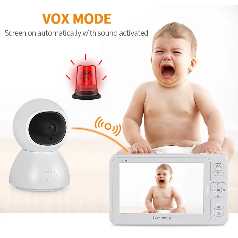 

INQMEGA 5 Inch Video Baby Monitor Night Vision 1 SCREEN 2/3 Surveillance Camera 1080P Security Camera Nanny Camera