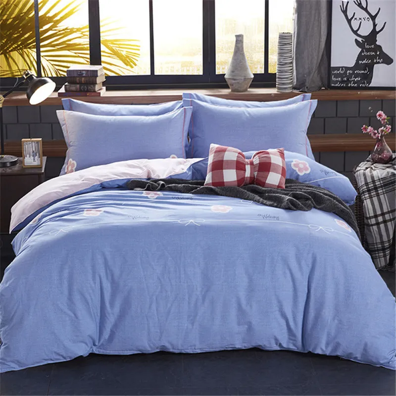 

2019 New Elegant bedding set 100% cotton pastoral duvet cover+flat sheet+Pillowcase pink pineapple bed set 4pcs bird bedclothes