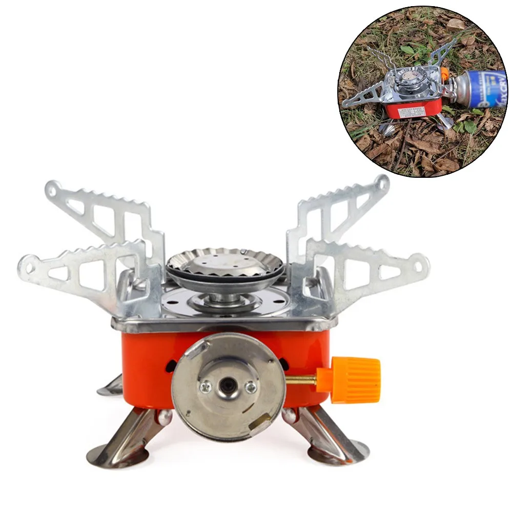 

Small Portable Folding Gas Stove Camping Hiking Picnic Burner Furnace Outdoor Split Lighter Tourist Equipment For Hiking