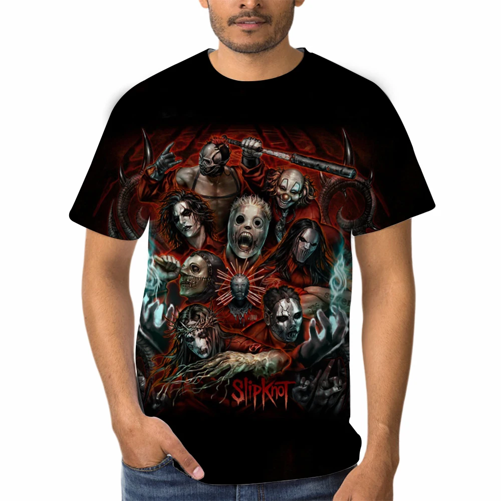 Футболка Мужская/Женская Slipknot рубашка из тяжелого металла в стиле хип хоп топ