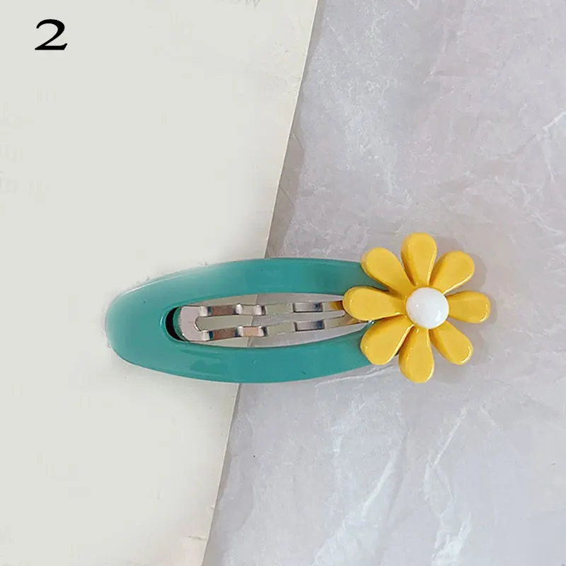 Новые милые Мультяшные металлические заколки ярких цветов в виде маргариток