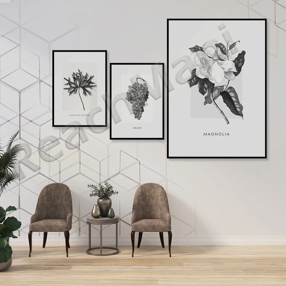

Retro plant landscape wall art print instant download minimalist poster