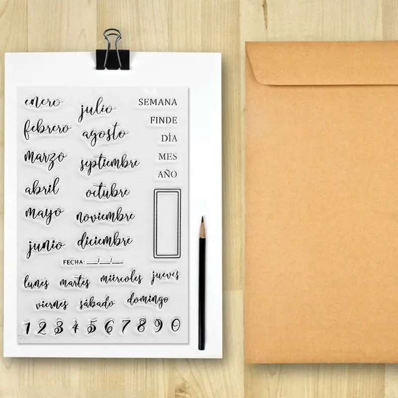 

Spanish Dates Silicone Clear Seal Stamp DIY Scrapbooking Embossing Photo Album 23GB