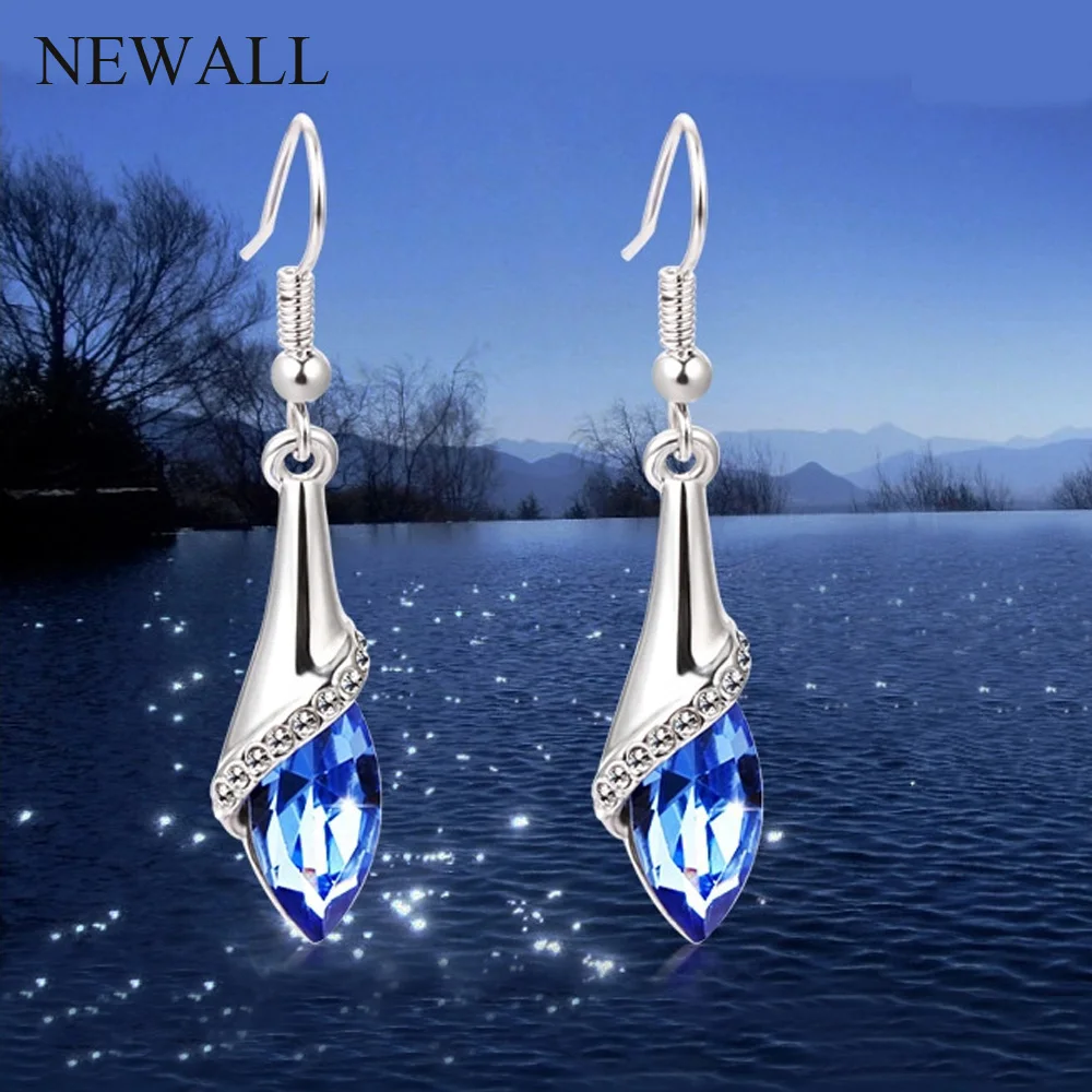 Изысканные Модные женские серьги с разноцветными кристаллами свадебные