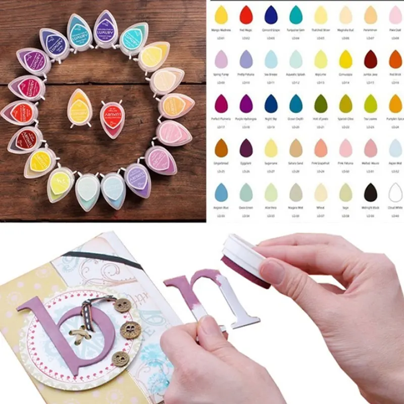 15pcs/lot Water Drops Pigment Stamping Craft Ink Pad Inks For DIY scrapbooking Photo Album Decoration