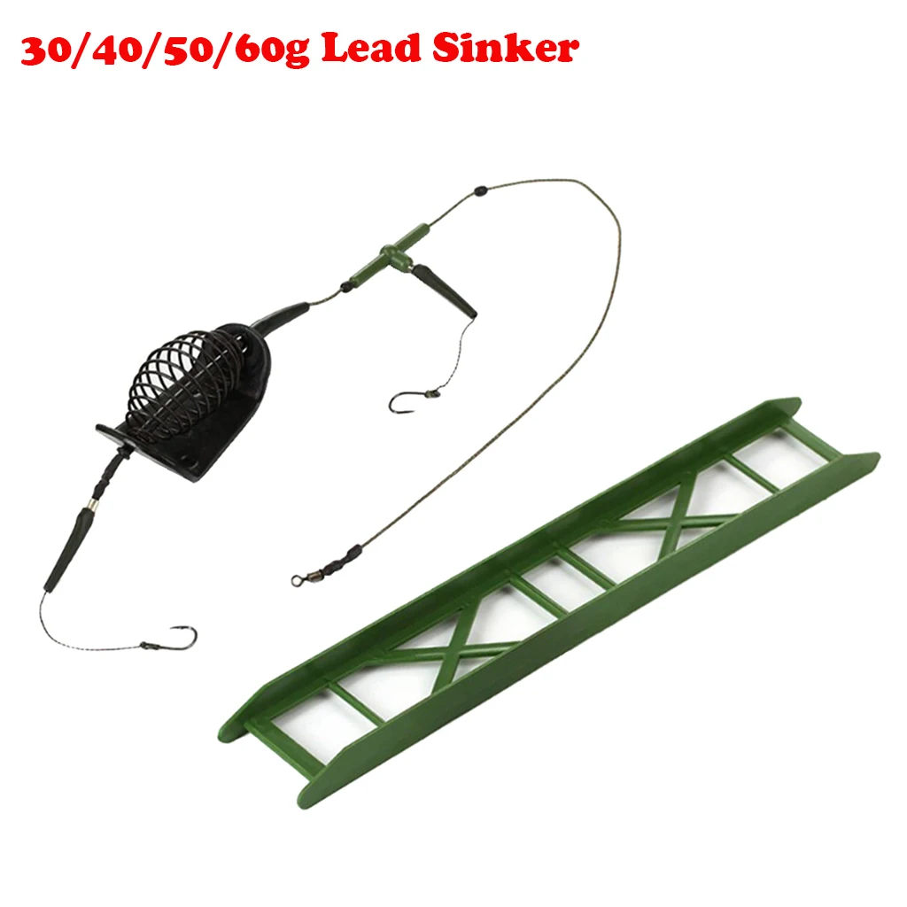 

Fishing Bait Cage Carp Fishing Swivel with Lead Sinker Basket Holder 30g-60g Fishing Accessories Terminal Tackle Swivel Beads