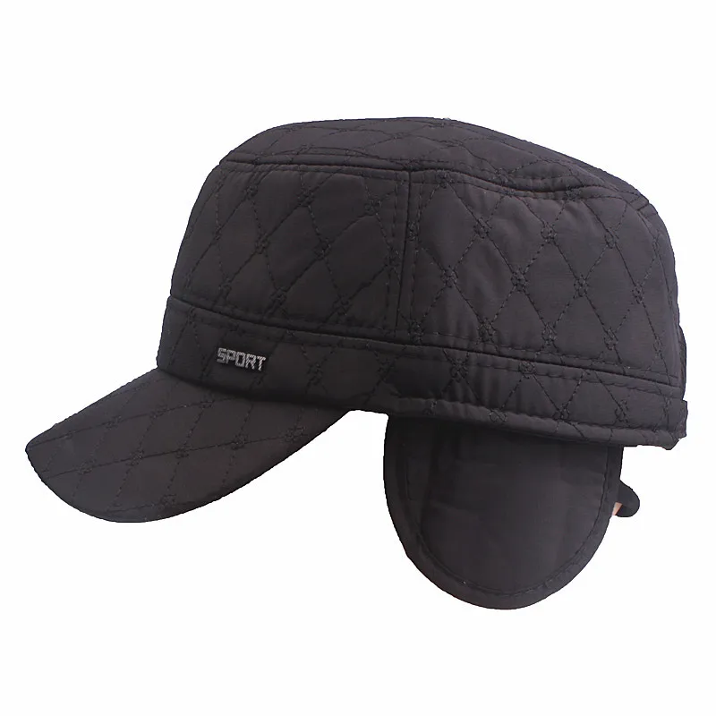Мужская зимняя бейсболка Xthree хлопковая кепка Кепка с ушками снепбек для мужчин