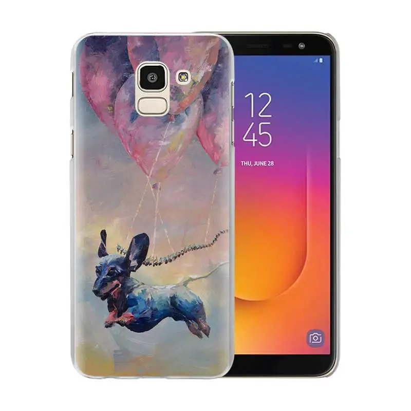 Dachshund Doxie Цветок Собака Щенок Чехлы для samsung Galaxy J4 Plus J6 Plus J8 J3 J5 J7 J5 Prime жесткий чехол
