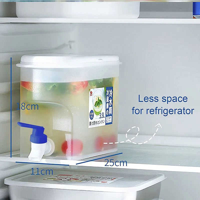 

3500ml Water Jug With Faucet Cold Kettle With Tap Home Large Capacity Lemon Fruit Teapot Refrigerator Cool Bucket Water Bottle