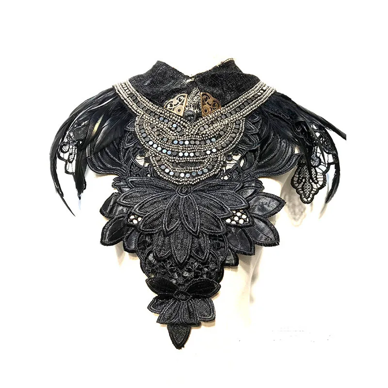 Винтажная накидка ручной работы с перьями шаль искусственный воротник на плечо