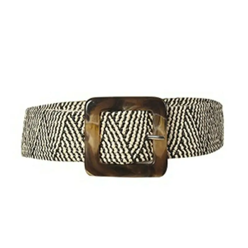 Ремень женский плетеный с деревянной пряжкой | Аксессуары для одежды