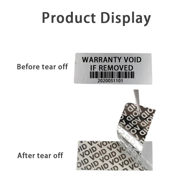 1000 шт Заказная гарантия пустые этикетки наклейка для безопасности напечатанная